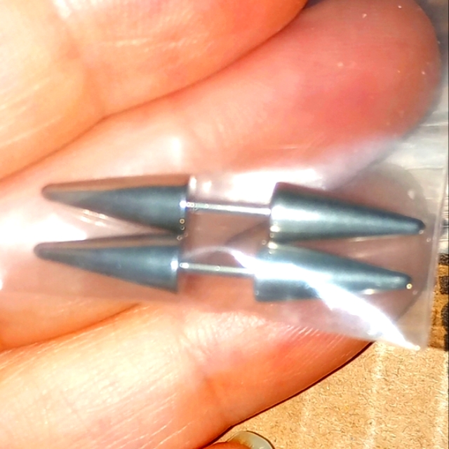New Barbell Body Jewelry Stud Earrings 6mm Cone Ended Stainless Steel Unisex